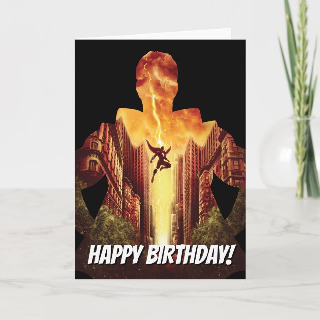 Carte SHAZAM ! silhouette de coucher du soleil de | (Devant)