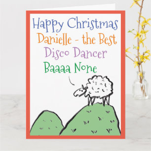 Carte Sheep Design Disco Dancer Noël