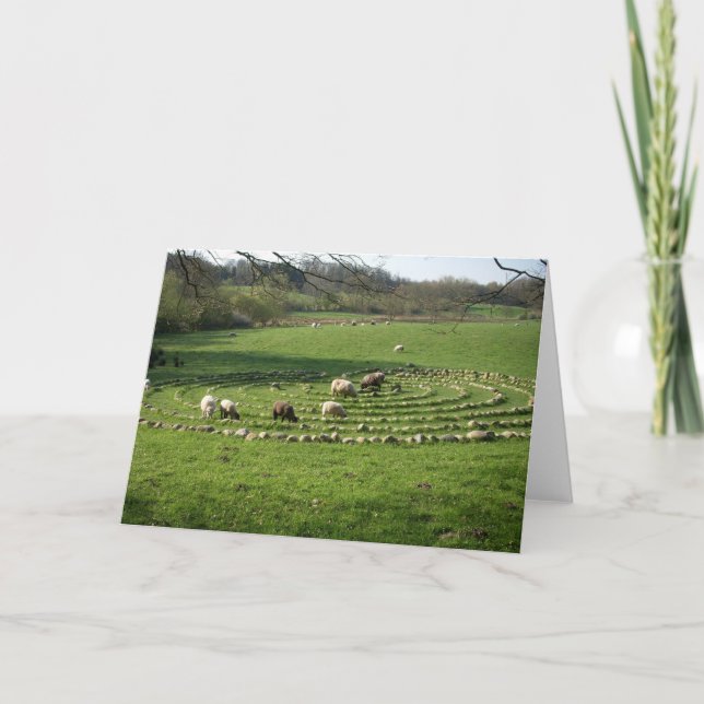Carte Sheep Grazing a Labyrinth (Devant)