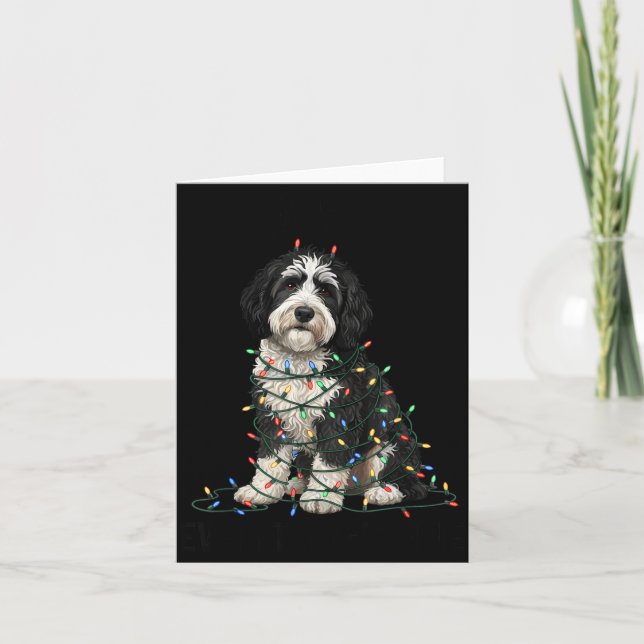 Carte Sheepadoodle Christmas I'm Fine Everything Is Fine (Devant)