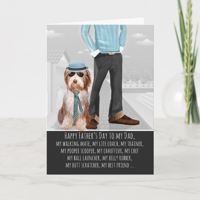 Carte Sheepdog de la Fête des pères des chiens (Devant)
