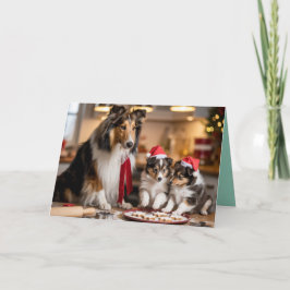 Carte Sheltie Christmas Cookie Card
