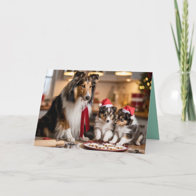 Carte Sheltie Christmas Cookie Card (Devant)