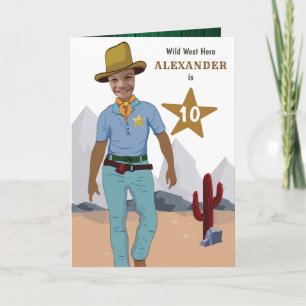 Carte Sheriff Kids Cowboy Special Original AJOUTER Photo