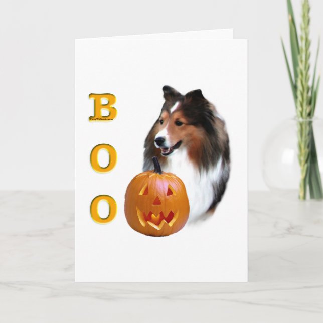 Carte Shetland Sheepdog (sable) Boo (Devant)