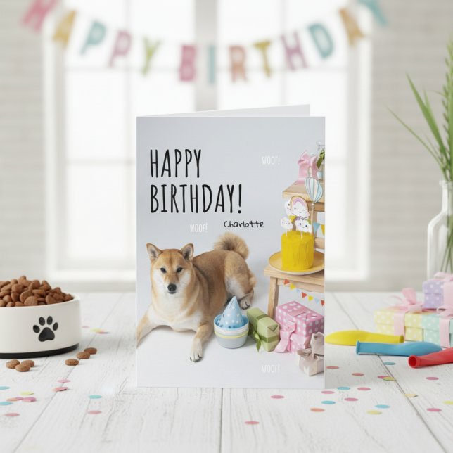 Carte 🐶 Shiba Inu Bliss 🐶 votre Marche à voile Anniver (Happy Birthday Shiba Inu Party Card)