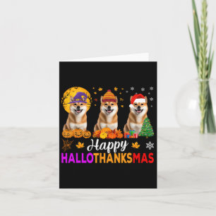 Carte Shiba Inu Chien Halloween Noël Hallothanksmas 1