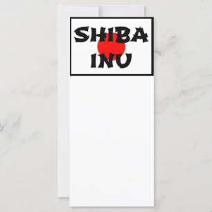 Carte shiba inu nom sur le drapeau japonais