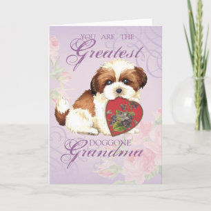 Carte Shih Tzu Grand-mère du coeur