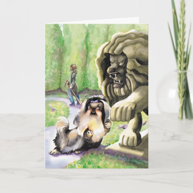 Carte Shih Tzu Lion - Félicitations Nouveau Travail (Devant)