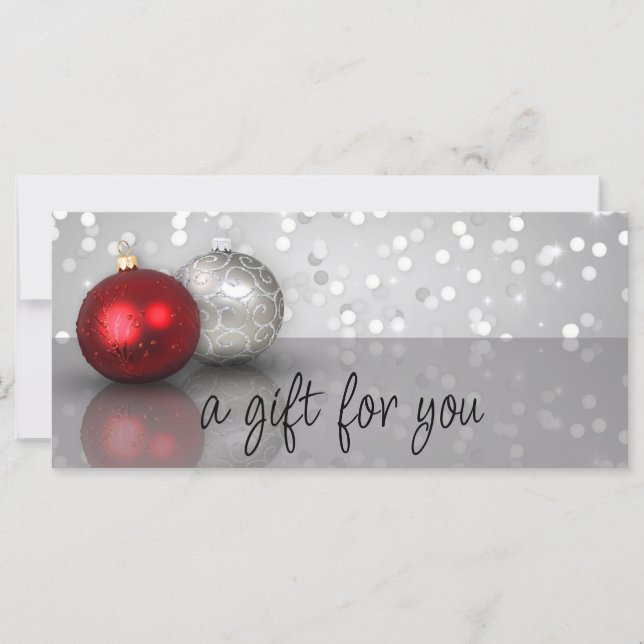 Carte Shimmery Christmas Ornaments Certificat cadeau (Devant)
