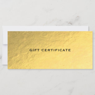 Carte Shiny Gold Golden Ticket Glam Certificat cadeau