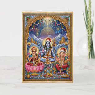 Carte Shiva Ganesh Lakshmi Noël hindou