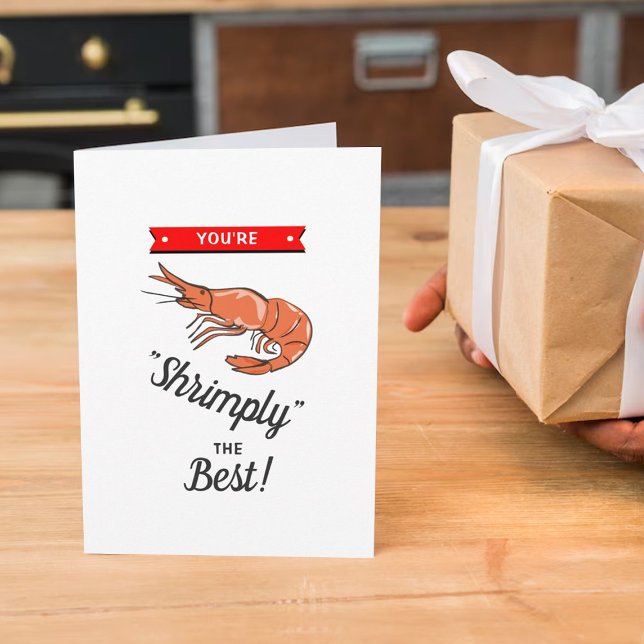 Carte "Shrimply The Best" Funny Whimsy Saint-Valentin (Créateur téléchargé)
