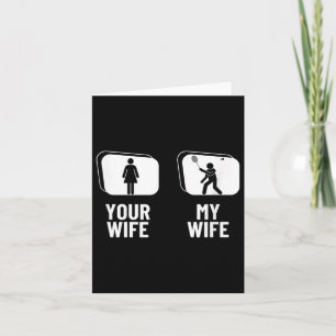 Carte Shutter votre femme Mon mari épouse Drôle Badminto