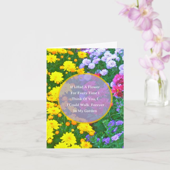 Carte Si J'Avais Une Fleur À Chaque Fois Que Je Pense À  (Orchidée)