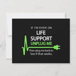 Carte Si je suis jamais en vie soutien T Shirt Funny sar