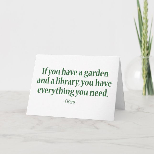 Carte Si Vous Avez Un Jardin Et Une Bibliothèque (Devant)