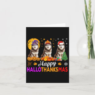 Carte Sibérie Husky Chien Halloween Noël Hallomerci
