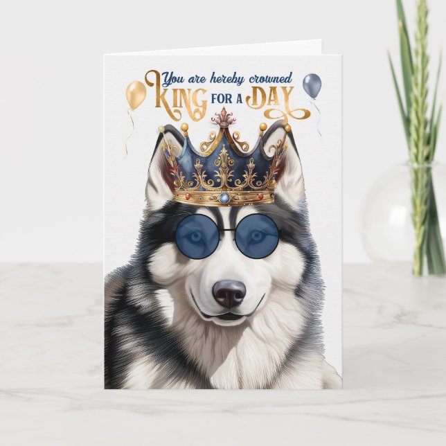 Carte Sibérie Husky Chien King pour jour drôle Anniversa (Devant)