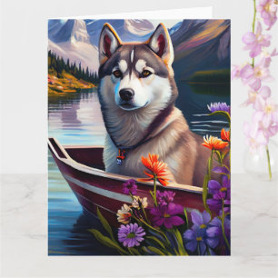 Carte Sibérien Husky à la pagaie : une aventure Pittores