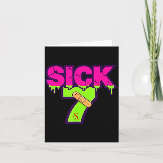 Carte Sick Seven Meme Tee Six Seven Fun Wordplay Drip  (Devant)