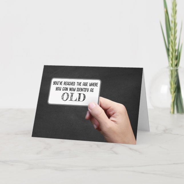 Carte S'identifier comme vieux signe avec la main (Devant)