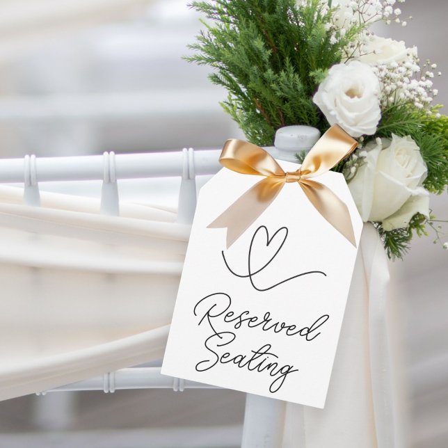 Carte Siège réservé Doodle Heart Mariage Grande étiquett (Créateur téléchargé)