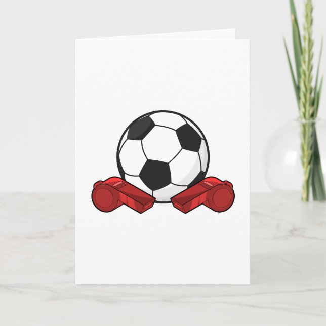 Carte Sifflet d'arbitre & ballon de football (Devant)