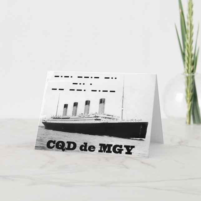 Carte Signal de détresse sans fil Titanic CQD de MGY (Devant)