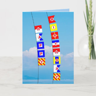 Carte Signal Nautique Drapeau Joyeux voeux d'anniversair