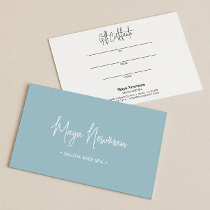 Carte SIGNATURE MINIMALE BLEU CLAIR Monogramme