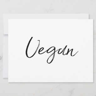 Carte SIGNE ALIMENTAIRE "Vegan"   Style Lettré à la main