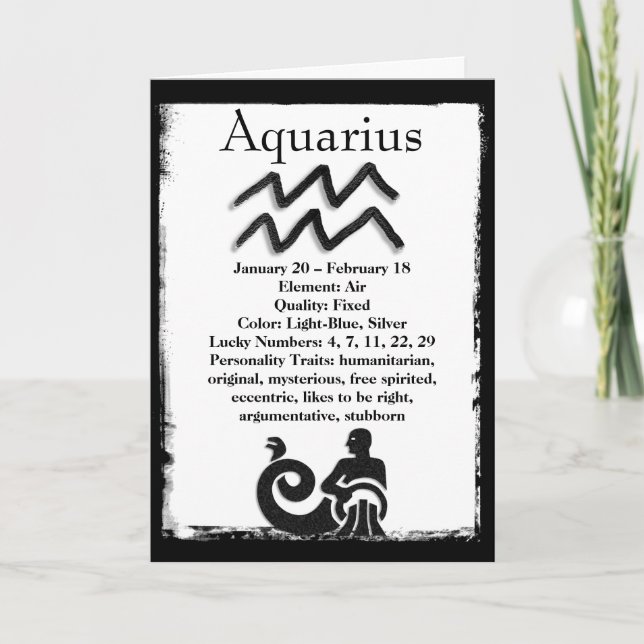 Carte Signe astrologique Verseau Horoscope Zodiaque (Devant)