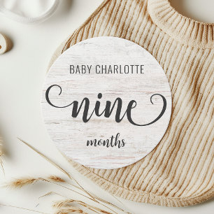 Carte SIGNE Bébé rustique blanc en bois 9-10 mois