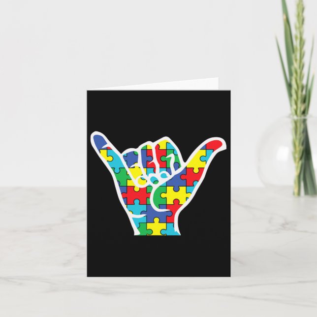 Carte Signe d'amour Asl Sensibilisation sur l'autisme ma (Devant)