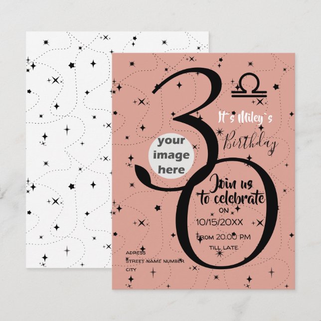 Carte signe de la bibliothèque céleste étoiles noires in (Devant / Derrière)