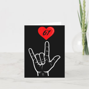 Carte Signe de la main Je t'aime Asl Cœur 67 Femmes Enfa