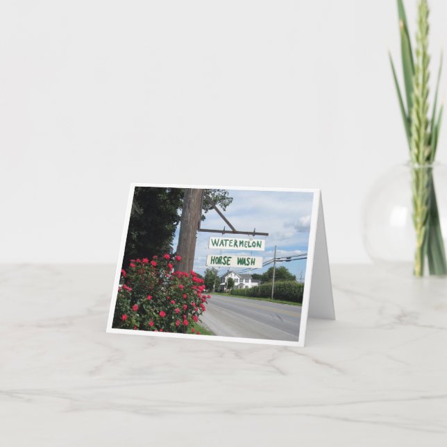 Carte Signe de lavage de pastèque et de cheval (Devant)