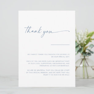 Carte SIGNE DE Merci Mariage de script moderne simple   