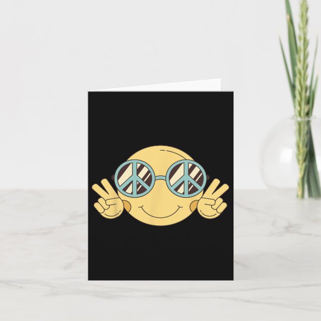 Carte Signe de Paix Amour 60s 70s Groovy Costume Hippie  (Devant)