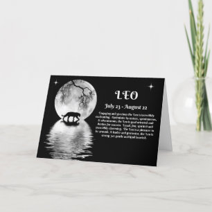 Carte Signe de zodiaque Lion d'anniversaire des juillet