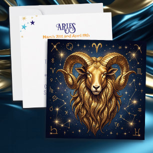 Carte Signe du zodiaque Bélier Traits d'astrologie