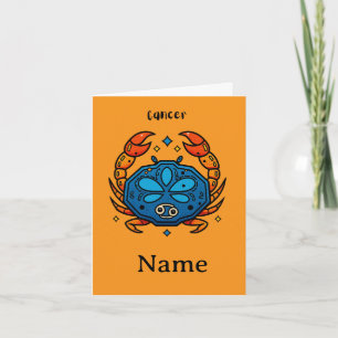 Carte Signe du zodiaque Cancer Pop Art - Crabe céleste r