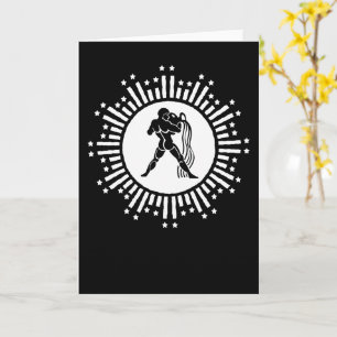 Carte Signe du zodiaque Verseau, motif de Starburst cosm
