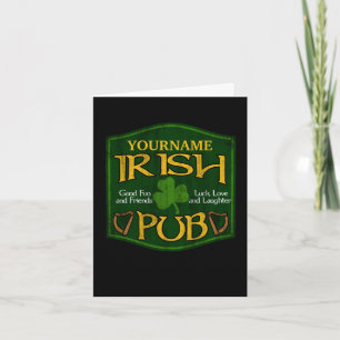 Carte Signe irlandais personnalisé de Pub