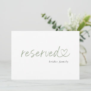 Carte Signe minimaliste moderne de Mariage réservé