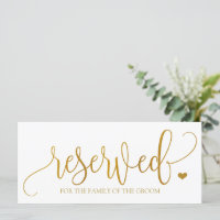 Signe réservé à accrocher sur les chaises Mariages