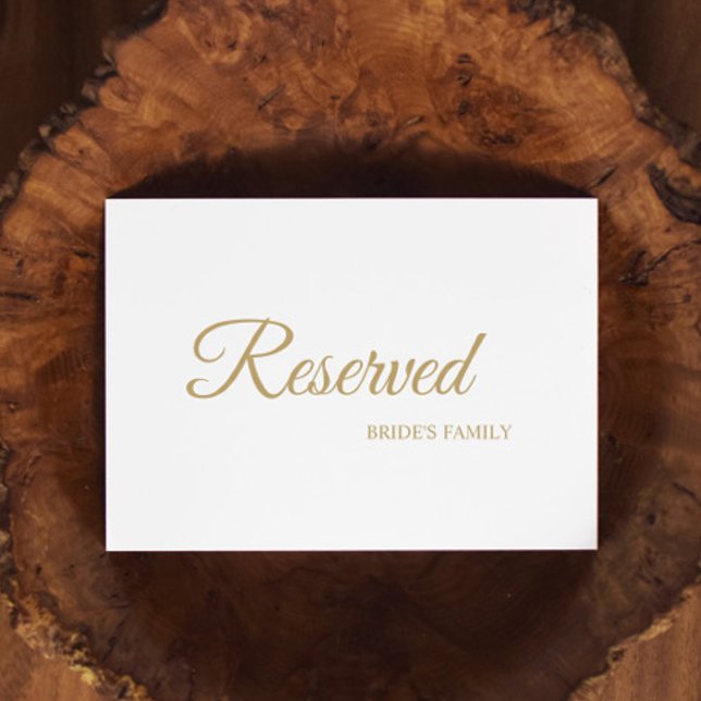 Carte Signe réservé de calligraphie or simple (Créateur téléchargé)