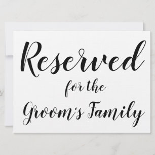 Carte Signe réservé - Famille de Groom